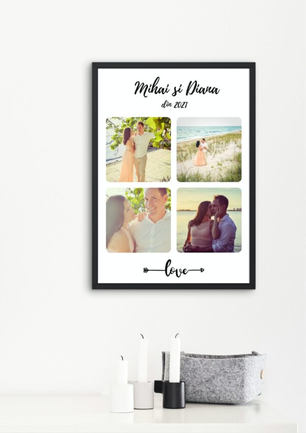 Colaj foto Love You cu rama 20x30 cm
