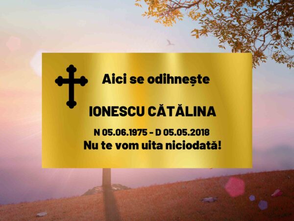 Placuta funerara gravata