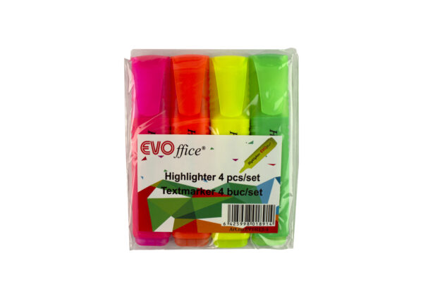 Textmarker 4 culori/set EVOffice