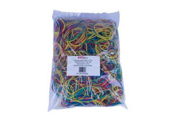 Elastice bani 1.7 mm, diametru 60 mm,1kg/punga EVOffice