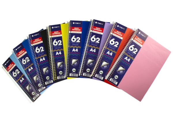 Caiet A4 cu spira si coperti plastic,200file 6 sub liniatura mate+2 sub liniatura dict (25 file/sub)