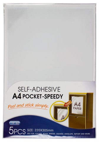 Buzunar autoadeziv A4, 5 buc/set