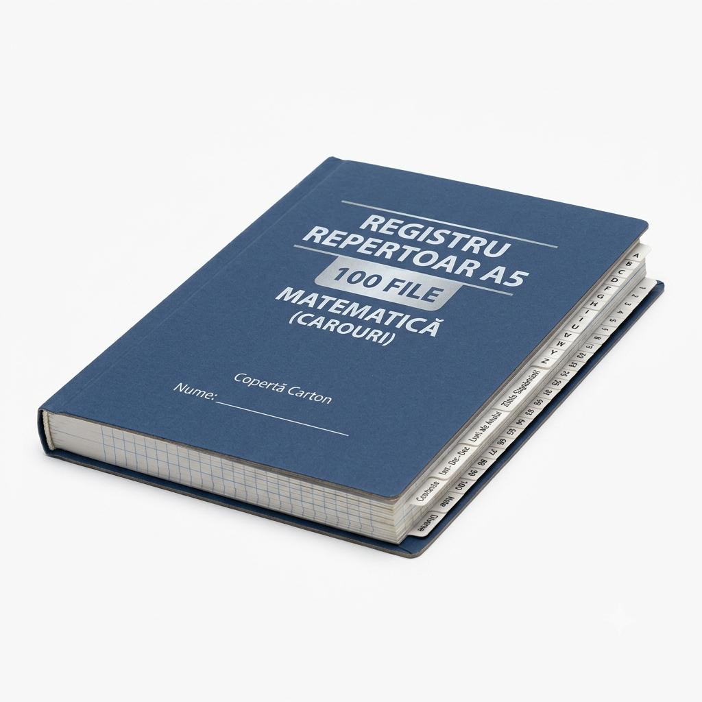 Registru repertoar A5,100file, coperti carton, matematica