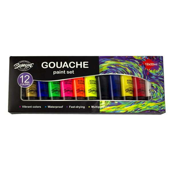Acuarele tempera Gouache Paint 12 culori*22 ml/set