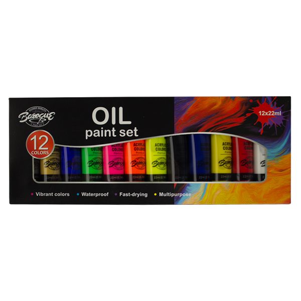Acuarele tempera Oil Paint 12 culori*22 ml/set