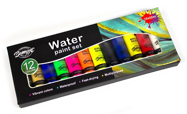 Acuarele tempera Water Paint 12 culori*22 ml/set
