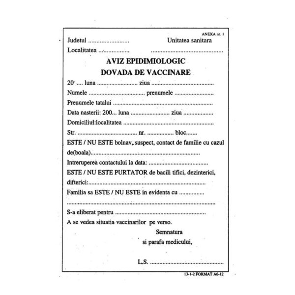 Aviz epidermiologic A6