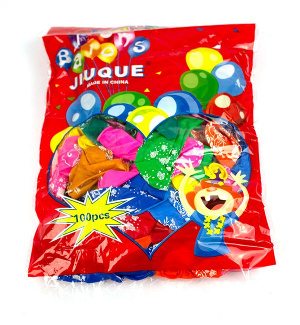 Baloane latex multicolore inscriptionate "Happy Birthday" 30 cm, 100 buc/set