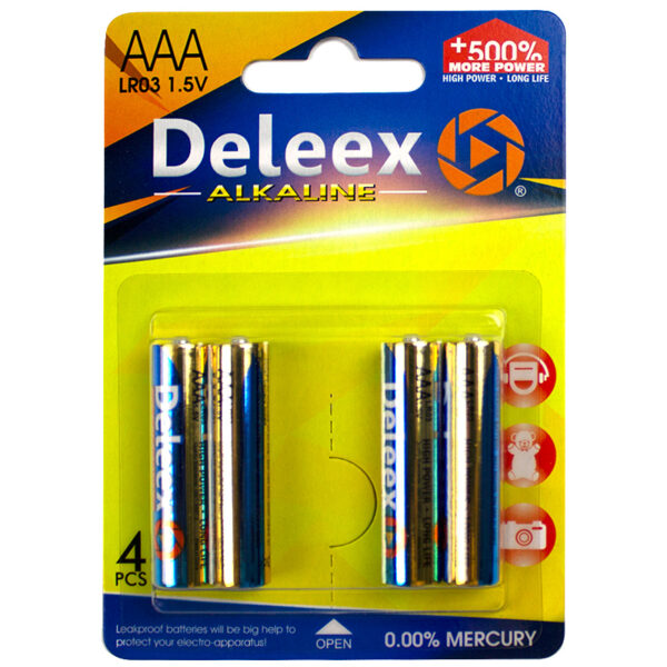 Baterie alcalina AAA (R3) Deleex ,4 buc/blister