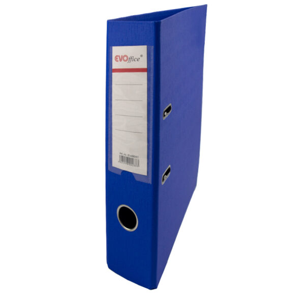 Biblioraft carton dublu plastifiat cu margine metalica,A4, 5 cm EVOffice - albastru