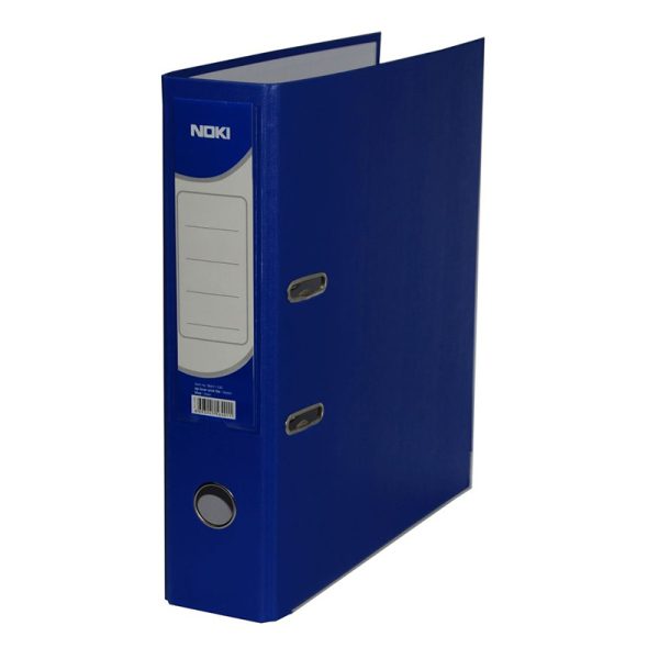 Biblioraft carton plastifiat, mecanism asamblat cu margine metalica A4 7.5cm similar Noki - bleumar