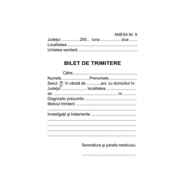 Bilet de trimitere