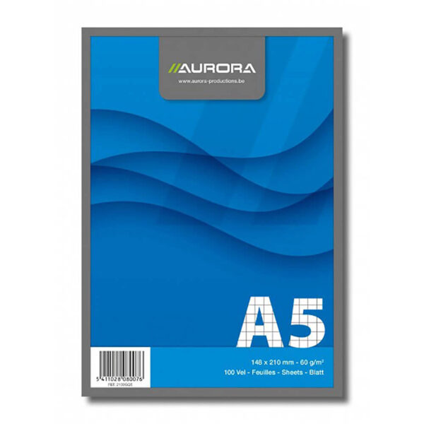 Blocnotes A5 100file 100file capsat cu microperforatii, velin, Aurora
