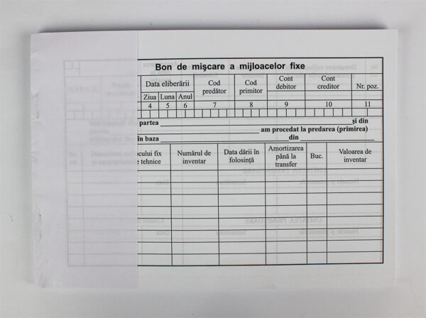 Bon de miscare a mijloacelor fixe A5 FV