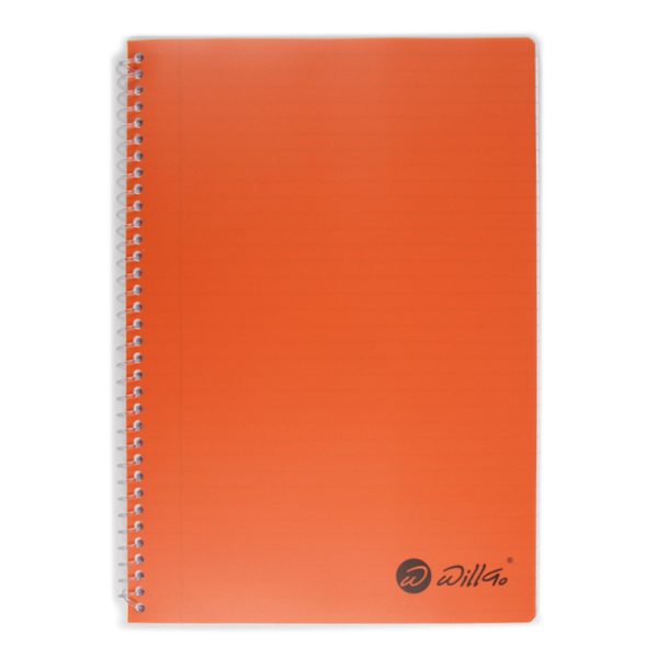 Caiet A4 cu spira plastic, microperforatii si coperti din plastic, 120 file - dictando Willgo