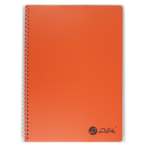 Caiet A4 cu spira plastic, microperforatii si coperti din plastic, 120 file - matematica Willgo