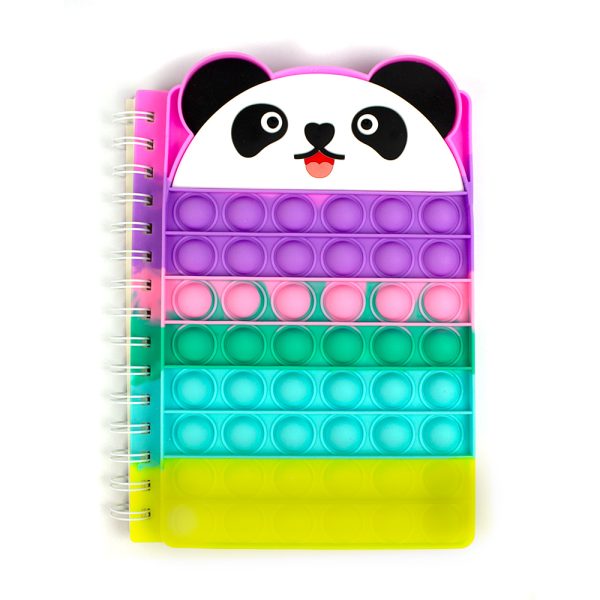 Caiet A5 80 file coperta silicon Pop-It - model urs panda