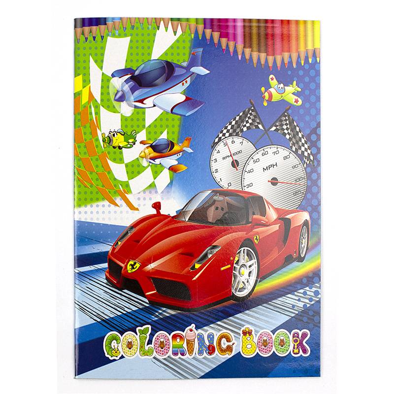 Caiet de colorat A5,10 file (8 file pentru colorat + 2 file cu abtibilduri) - diverse modele