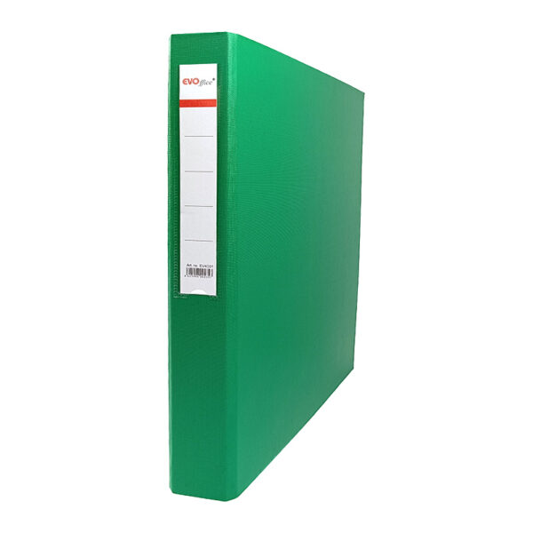 Caiet mecanic carton plastifiat A4, 2 inele EVOffice - verde