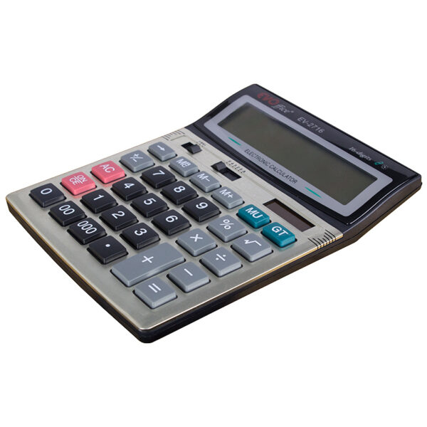Calculator 16 dgt, 15.5*21 cm, front metalic EVOffice 2716