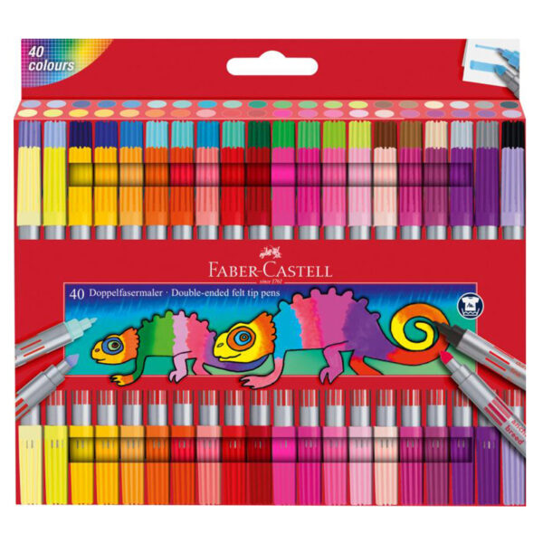 Carioci cu 2 capete 40 culori/set Faber-Castell
