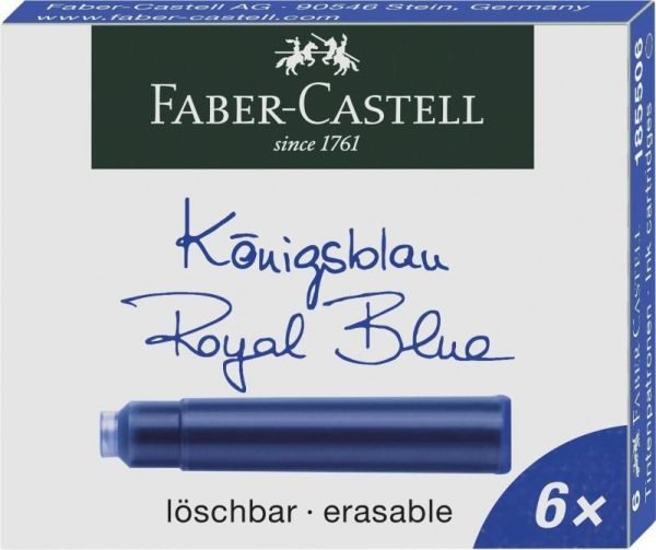 Rezerva cerneala, patron mic 6 buc/cutie Faber-Castell - albastru