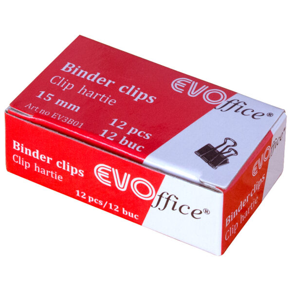 Clip hartie 15mm 12 buc/cutie EVOffice