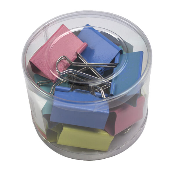 Clip hartie 51mm, 12 buc, culori asortate/cutie plastic