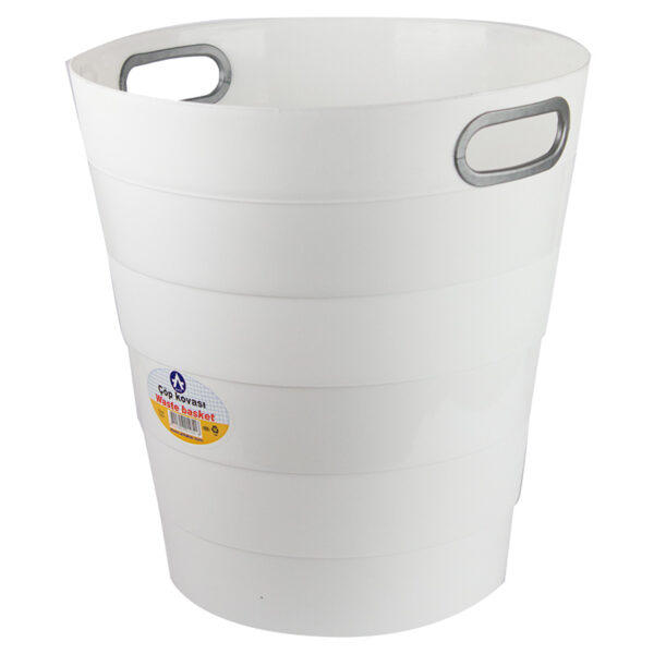 Cos birou plastic 12,5 L ( prevazut cu maner) Ark  - alb