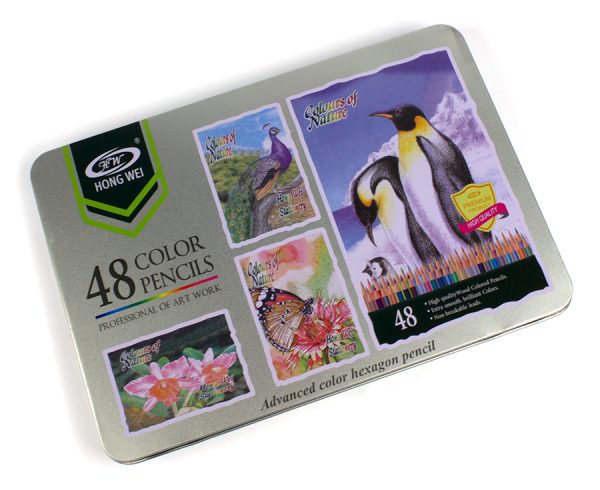 Creioane colorate superioare, 48 culori in cutie metal