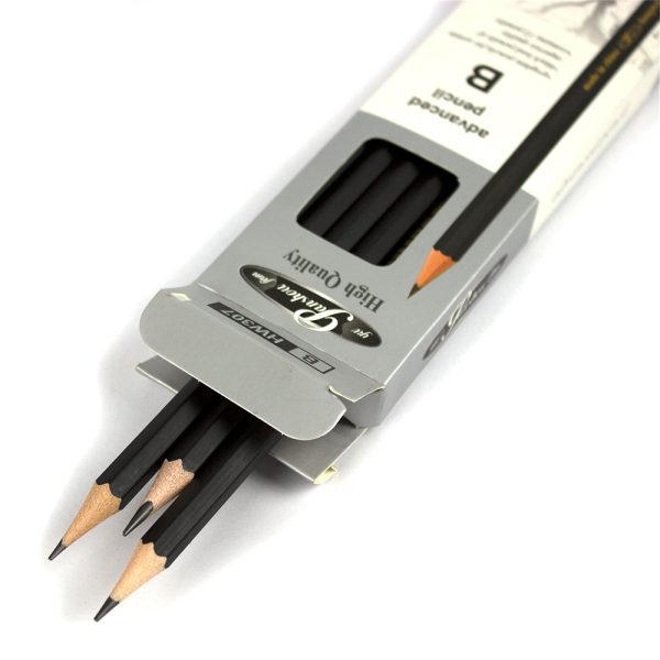 Creion grafit B, fara radiera, ascutit