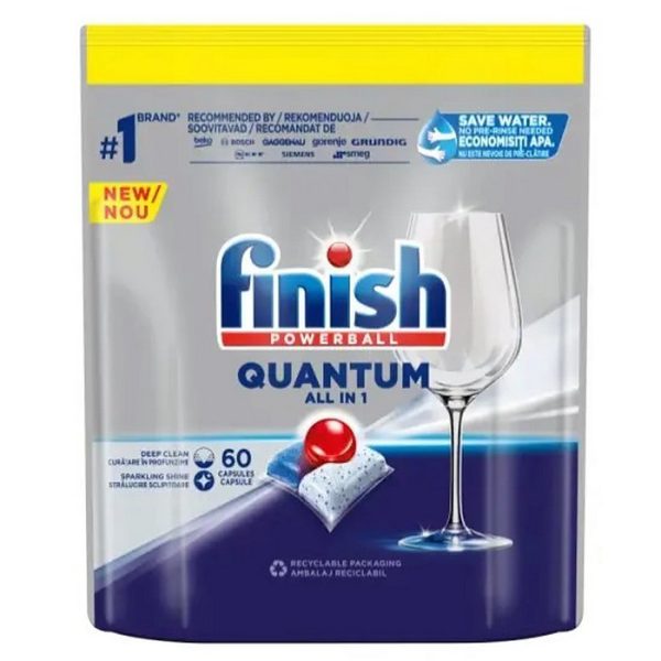Detergent Vase Tablete 60 buc Finish Quantum Powerball All in 1