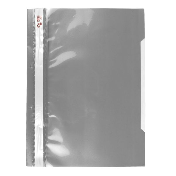 Dosar din plastic cu sina si 2 perforatii EVOffice  gri