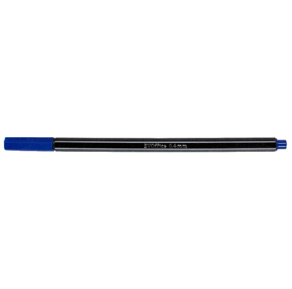 Fineliner, forma hexgonala, varf 0.4 mm EVOffice - albastru