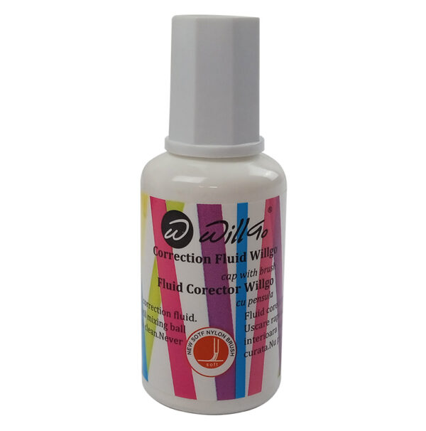 Fluid corector cu pensula pe baza de solvent 20 ml Willgo