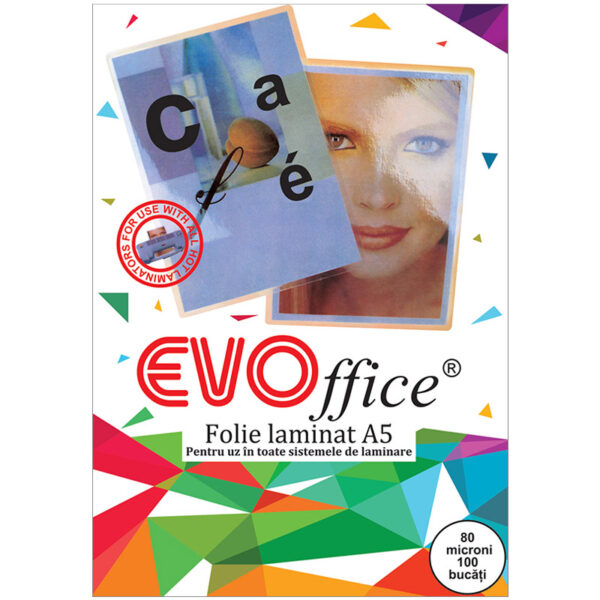 Folie laminat A5 (154*216 mm) 80 microni 100 coli/top EVOffice