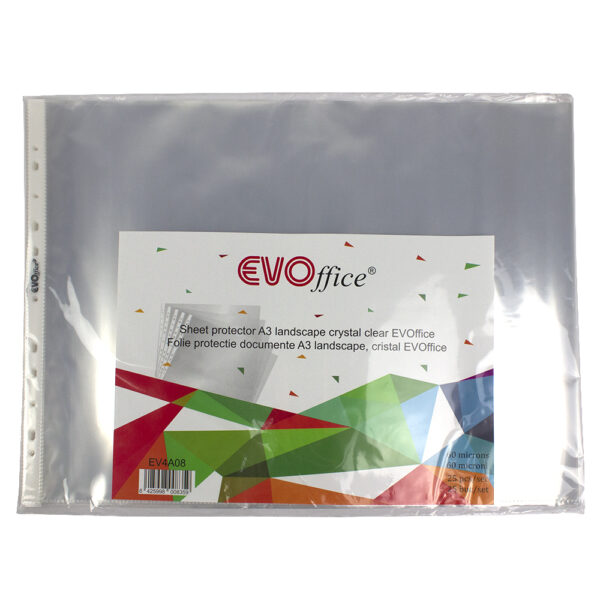 Folie protectie documente A3 LS, cristal 60 micr, 25buc/set EVOffice Superior Line