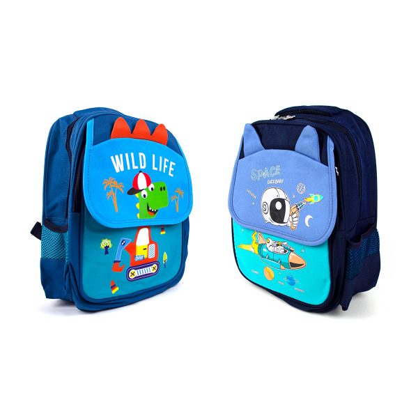 Ghiozdan scolar KIDS  35*27*15cm cu 2 fermoare - baieti