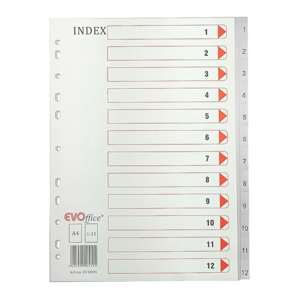 Index plastic 1-12 EVOffice