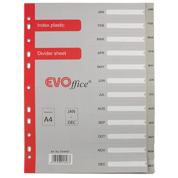 Index plastic Ian-Dec EVOffice