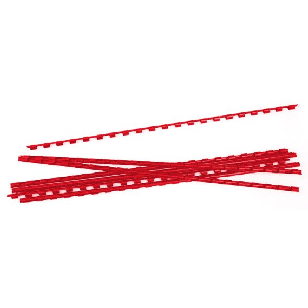 Inele plastic 6 mm, max 25 coli, 100buc/cut EVOffice - rosu