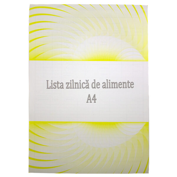 Lista zilnica alimente A4 , 100file