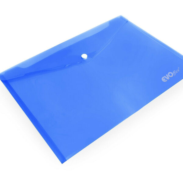 Mapa plastic A4, 160 microni cu capsa EVOffice - albastru transparent