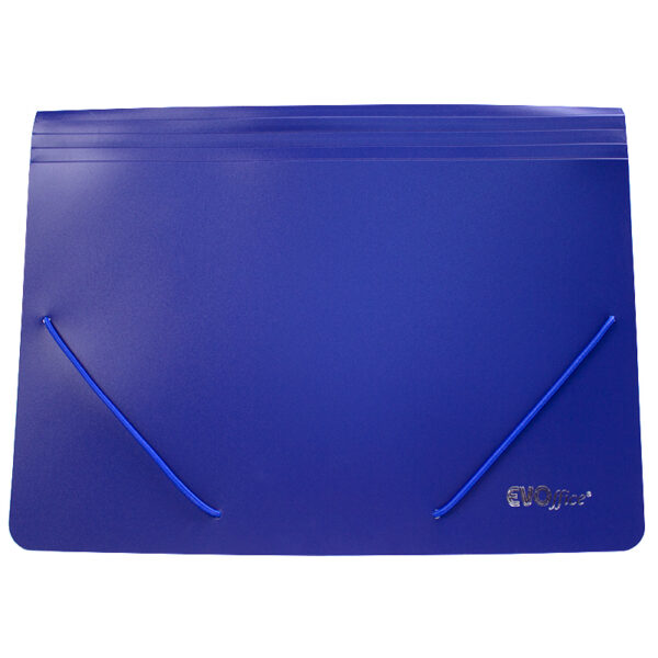 Mapa plastic A4 cu burduf  35 mm, 13 compartimente cu index EVOffice - albastru