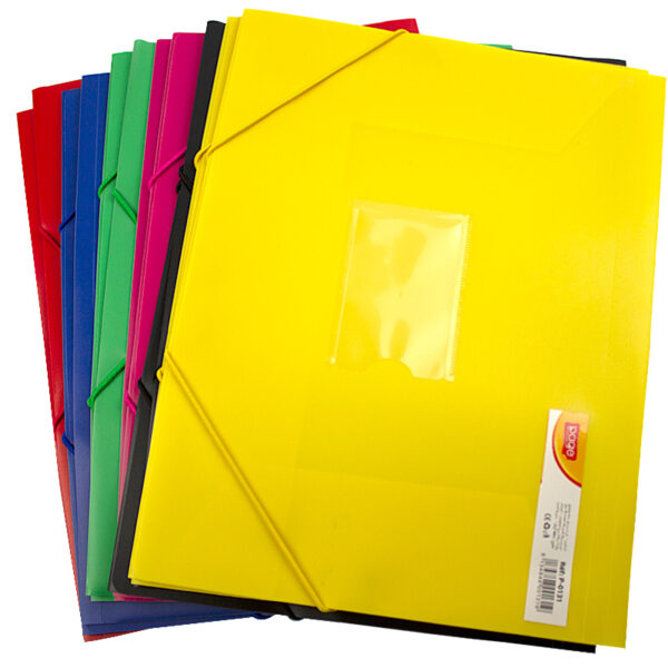 Mapa plastic rigid A4 (318*237mm) cu elastic si buzunar pt carte vizita , 12culori/set