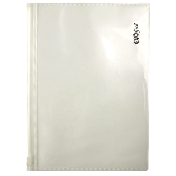 Mapa plastic transparent A5 ,160 microni cu fermoar EVOffice- transparent