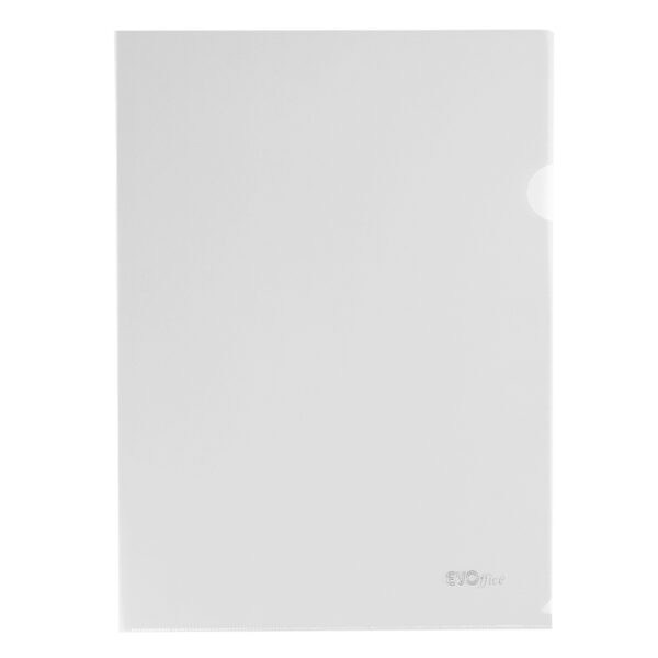 Mapa plastic transparent clar, A4 cu deschidere in "L" , 120 microni, 50 buc/set EVOffice
