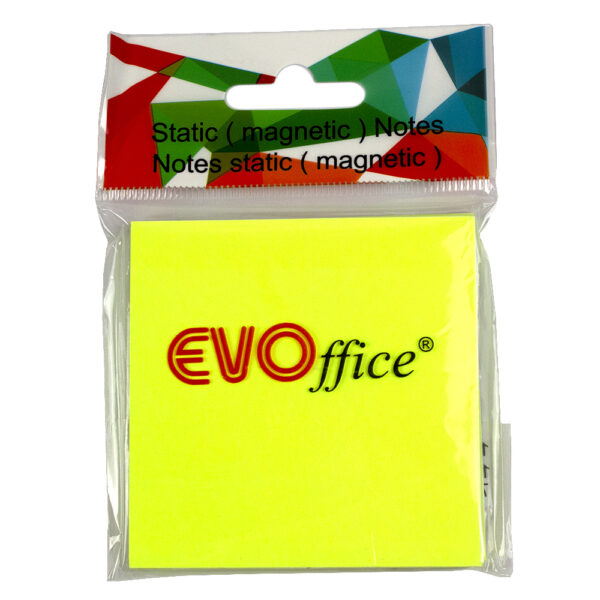Notes static (magnetic)  75*75 mm galben neon, 100 file EVOffice