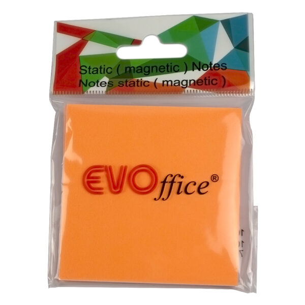Notes static (magnetic)  75*75 mm orange neon, 100 file EVOffice