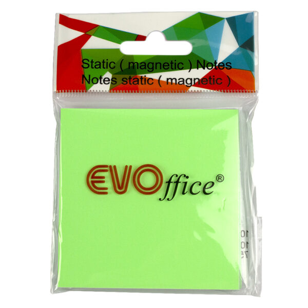 Notes static (magnetic)  75*75 mm verde neon, 100 file EVOffice